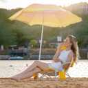Nice C Beach Chair, Beach Chairs for Adults with Umbrella and Cooler, High Back, Cup Holder & Carry Bag & Heavy Duty Compact Outdoor, Camping (Set of Yellow)