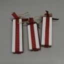 Glenmal 3 Pcs Christmas Table Centerpieces Xmas Wood Gift Boxes Decor Rustic Faux Present Blocks with Bow Ribbon for Holiday Tree Tiered Tray Decoration(Red Green White,Buffalo Plaid Style)