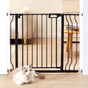 VEVOR Baby Gate, 29.5-37 in Adjustable Width, 30in High Dog Gate, Easy Step Walk Thru, Auto Close, Child Pet Security, with Pressure Mount Kit and Wall Mount Kit, for Stairs Doorways and House, Black
k