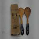 2 Pcs Large Wooden Spoons for Cooking Serving Utensils 12" Big Mixing Non Toxic Spoon for Baking Cooking Spatula Set Unique Acacia Wood Teak Long Stirring Spoons Ladle Kitchen Tools Gift