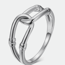 Jude Jewelers Stainless Steel Wave Knotted Chain Infinity Classic Plain Promise Statement Anniversary Ring (1 inch)