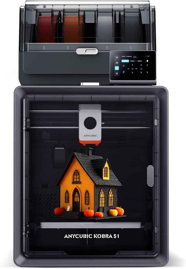 Anycubic Kobra S1 Combo Multi-Color 3D Printer, Fast 600mm/s Printing Auto Leveling with Auto Calibration Anycubic App One-Click Printing 250 x250x250mm Build Size