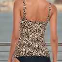 RELLECIGA Women's Ruched Tankini Top, Leo,  Size XL