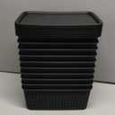 Black Plastic Storage Baskets with Lids 10 Pack Stackable Storage Bins Containers for Shelves Organizing, Cute Decorative Storage Boxes for Classroom, Playroom, Closet, Pantry