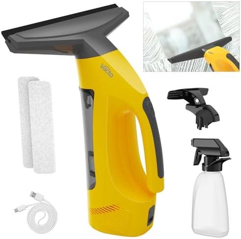 Vacto All-in-One Electric Window Vacuum Squeegee Set, Streak-Free Cordless Window Cleaner Tool with Extra Sprayer, Glass Cleaner Tool for Windows, Mirrors & Smooth Surfaces