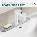 Faucet Mat for Kitchen Sink, BOJDOPIE Diatomaceous Earth Water Absorbing Stone Tray, Kitchen Sink Splash Guard for Kitchen Bathroom Countertop (17.7 x 3.9", Light Grey)