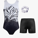 MODAFANS Gymnastics Leotards for Girls Sparkly Dance Unitards Biketards Black Activewear for Girls Size 2XL