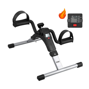 Folding Pedal Exerciser, Mini Exercise Bike Under Desk Bike Foot Pedal Exerciser, Foot Hand Cycle Portable Peddler Machine Bicycle Exerciser Arm Leg Exerciser While Sitting (Silver)