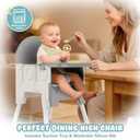Baby High Chair, High Chairs for Babies and Toddlers, Light Weight Portable Highchair, Comfortable Feeding, Multi-Use Easy Clean High Chair (Gray)