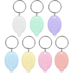 7 Pcs LED Keychain Flashlight Mini Keychain Light Bright Tiny Flashlight Small Portable Flashlight Battery Powered with Key Ring for Outdoor Activities And Emergency Lighting, 7 Light Colors of Shells