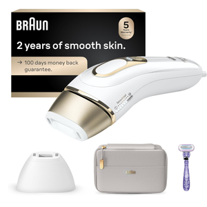 Braun IPL, Silk·Expert Pro 5, IPL Hair Removal for Women and Men, Permanent Laser Hair Reduction At-Home, 2 Heads, Pouch, Venus Razor, IPL5157