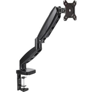 Amazon Basics Gas Spring Single Computer Monitor Arm Desk Mount, Adjustable, Holds up to 27" Monitors, Black