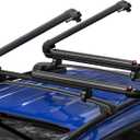 BougeRV Lockable Ski & Snowboard Racks, Extension with Sliding Feature, 28'' Fits 6 Pairs Skis or 4 Snowboards, Crab Mounting System Fits for Square/Aero/Oval Cross Bars (Black)