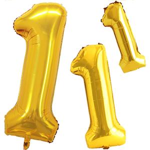 GOER Gold Foil Balloons Number 1,Huge Number Balloons for 1st 11st Birthday Party Supplies Anniversary Decorations(3 pcs,42 inch,32 inch,16inch)