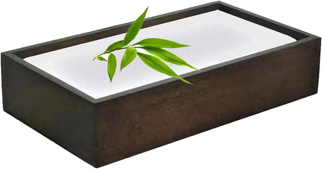 Bamboo Guest Towel Holder in Dark Walnut (9.75"x 5.50"x 2")  Bathroom Napkin Tray  Multipurpose Organizer Box - Ideal for Guest Bathroom, Desk, Dining Table, Kitchen Counter & Drawers