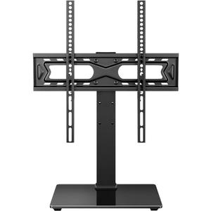 WKWKER Universal TV Stand for 27-65 inch LED LCD TV Swivel Table Top Television Stand with 30 Degree Height Adjustable TV Stand with Mount TV Base with Tempered Glass Base Max VESA 400x400mm
