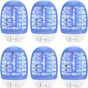 6 Pack Bug Zapper Indoor Plug in - Powerful Electric Insect Trap for Flying Bugs - Purple Light Technology for Mosquitoes, Gnats, Flies - Safe Around Kids/Pets, Low Energy, Easy Clean, Compact Design