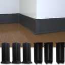 COUKIU Self Adhesive Baseboard Corner Blocks, 6inch(Width)3 Inside + 3 Outside Corners-Connector Between The Wall Base Cove Base Rubber Moulding Trim, Perfect Match for Our S152 Baseboard(Black)