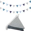 Oudain 15.5 ft Pennant Banner Flags, 2 Pcs Nursery Garland Triangle Bunting Flag Baby Banner for Nursery Decor Baby Birthday Boho Wedding Shower Party Event, Each 7.75 ft (Bright Color)