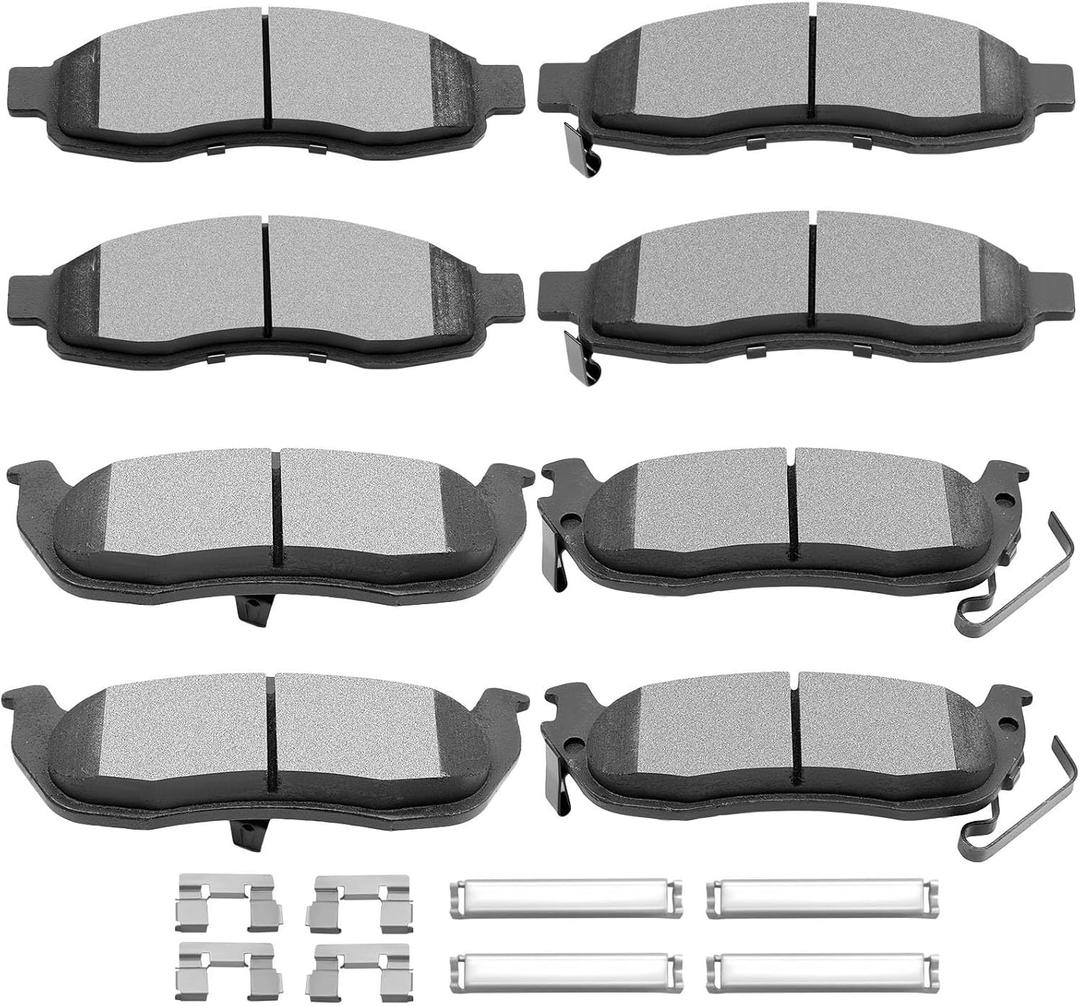 SCITOO Brake Pads Front Rear Set Semi-Metal Fit 2004-2005 for Infiniti QX56,2005-2006 for Nissan Armada,2004-2007 for Nissan Titan