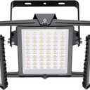 450W 2024 Plus New Upgraded LED Outdoor Flood Light, 45000LM 6000K Daylight White IP66 Waterproof, Stadium Lights, 3 Heads Adjustable Outdoor Floodlight Security Lights for Yards, Patios, Street (Black)