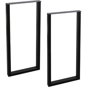 MBQQ Rustic Decor Rectangle Table Legs, 35" H x 15" W, Heavy Duty Metal, Dining & Desk, Industrial Modern, DIY Bench Legs
