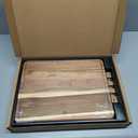 YSTKC Acacia Wood Cutting Boards Set of 3 PCS for Kitchen, Large Wooden Cutting Board Set with Handle, Thick Chopping Board, Butcher Block Wooden Trays for Meat, Fruit Vegetable and Cheese