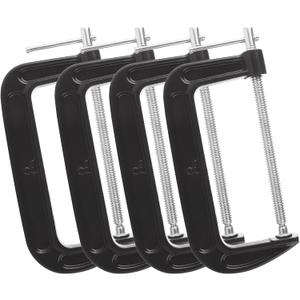 4 Pack C Clamp 8 Inch Heavy Duty Steel C Clamps Set, Cast Iron Frame Wood Working Clamps Industrial Strength C Clamp for Woodworking, Welding, Building, Automotive, DIY Carpentry