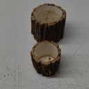 Yardwe 2Pcs Rustic Wooden Planter Pots - Natural Bark Design Flower Containers for Indoor Outdoor Decor, Succulents, Vegetables