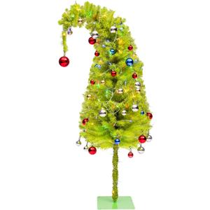 6 Ft Christmas Tree, Bendable Artificial Christmas Tree for Indoor Outdoor with Lights Decorations Balls Christmas Holiday Decor for Home Office Street