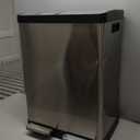 iTouchless 60 Liter / 16 Gallon Dual Compartment Kitchen Trash Can & Recycling Bin, Odor Filter, Soft-Close, Hands-Free Step Pedals, 2x 8-Gal Color-Coded Buckets, Smudge-Resistant Stainless Steel