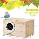 Hamiledyi 2PCS Parakeet Nesting Box Bird House Bird Nest Wood Breeding Box Parrot Mating Box for Parrot Lovebirds Cockatiel Conure Cockatoo Budgie Finch CanaryStyle A