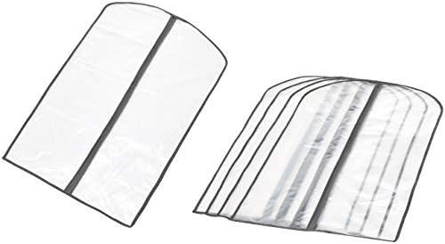 Amazon Basics Zippered Peva Garment Storage Bag, 5-Pack, White