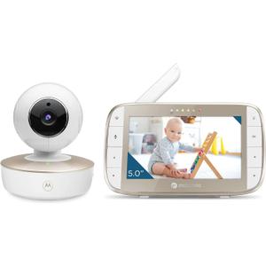Motorola Nursery VM50G Video Baby Monitor Camera, 1000ft Range, 2.4 GHz, 5" Screen, 2-Way Audio, Pan/Tilt/Zoom, Temp Sensor, Lullabies, Night Vision