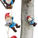 Garden Climbing Tree Gnomes Gun SWAT Climbing Team Figurines, Adorable Gardens Decor, 3 Pack of Durable Colorful Weather Proof Indoor & Outdoor Ornaments, Lawn Trees, Yard, or Patio, 6.5" Sculpture
