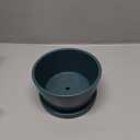 Napco Imports Indoor Outdoor Plant Succulent Herb Flower Pot with Saucer 3.75 x 6 Inch Ceramic Teal Dish Garden