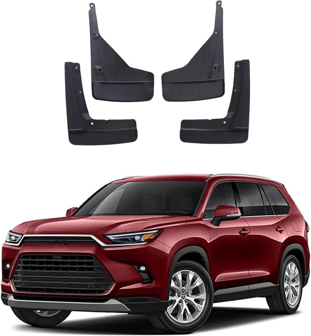 Mud Flaps Guards Compatible with Toyota Grand Highlander 2024 2025 2026,PP Wheel Fender Cover Mudguards Protector Car Exterior Accessories