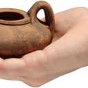 Herodian - Biblical Classic with Handle - Replica Ancient Clay Oil LAMP & Certificate of Authenticity Hanukkah-Judaica/Christian Gift - Handmade in The Holy Land