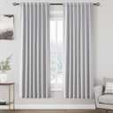 Nanspring Light Grey 100% Blackout Linen Curtains for Bedroom 72 Inches Long Back Tab Thermal Insulated Modern Luxury Simple Black Out Curtain for Living Room Dining Room Drapes 52x72, 2 Panels