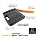 Fiskars Recycled Bypass Guillotine Paper Cutter, 12" Cut Length, Self-Sharpening, Paper Trimmer for Crafting and Scrapbooking, Arts and Crafts Supplies, Photo Cutter with 30% Recycled Materials