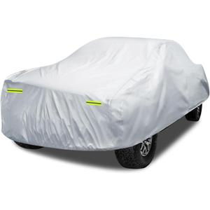 Truck Cover Waterproof All Weather, 6 Layers Pickup Cover Fit for Ford F150, Chevrolet Silverado, Gmc Sierra, Ram 1500, Tundra (T3 Fit Truck Length Up to 240 inch), Silver
