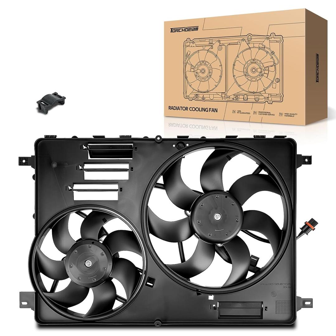 Torchbeam Engine Cooling Radiator Fan Assembly for 2011-2016 S60 2008-2015 S80 2015-2016 V60 2008-2010 V70 2010-2016 XC60 2008-2015 XC70 2.0L 3.0L 3.2L Electric Radiator Fan Kit Replacement SK28003