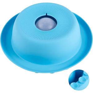 2 x PEDAY Nonslip Dog Slow Feeder Lick Bowl with Ball, Enrichment Toy for Water, Yogurt & Jam, Dishwasher Safe, Blue