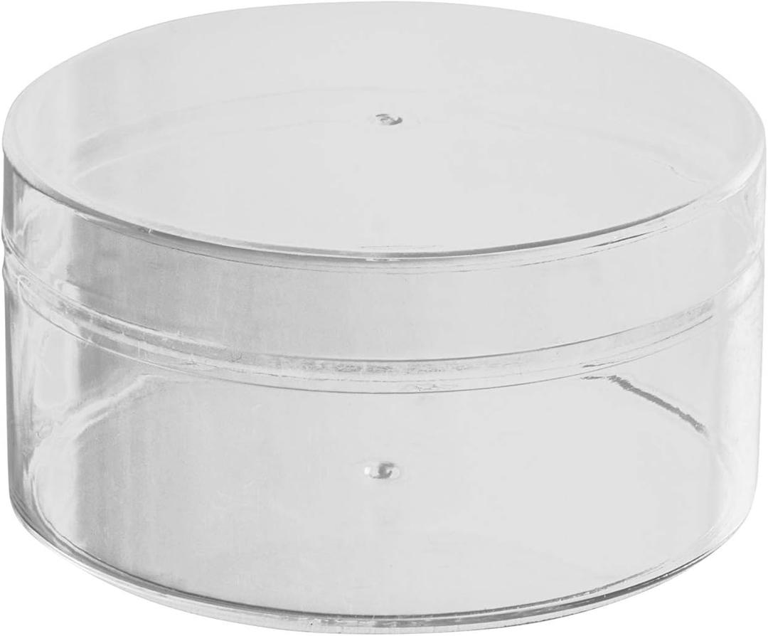 Hammont Round Acrylic Storage Boxes - Candy Gift Containers - Clear Flower Vase - Hair Accessory Organizer - Small Plastic Display Container | 4"x2" (12 Pack) (4"x2")