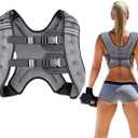 Prodigen Weighted Vest for Women and Men 8 12 16 20 25 30 Lbs with Reflective Stripe and Double Adjustable Buckle Straps Weight Vests for Strength Training, Jogging, Cardio, Weight Loss (12lbs, Gray)