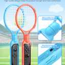 [for Switch 2/1] 4 Pack Tennis Rackets for Nintendo Switch 2 (2025),Game Accessories for Mario Tennis Aces,Handle Grip Holder for Switch 2/Switch Controller Support Other Tennis Game for JoyCon (Blue,Orange,Black,Black)