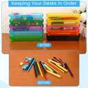 Glenmal 20 Packs Plastic Pencil Box Stackable Pencil Case Bulk Crayon Box with Snap Tight Lid Plastic Brush Painting Storage Organizer for School Office Home Supplies (Vibrant)