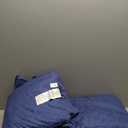 Luxury Duvet Queen Cover Set, 100% Cotton Sateen Jacquard, Soft & Breathable, 3-Piece Queen Bedding, Navy Blue