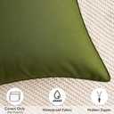 MIULEE Pack of 2 Decorative Outdoor Waterproof Pillow Covers Square Garden Cushion Sham Throw Pillowcase Shell for Spring Patio Tent Couch 18x18 Inch Olive Green