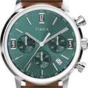 Timex Marlin Chronograph Tachymeter 40mm Mens Analog Watch | Retro Design | 50M Water Resistance (Brown/Blue/Stainless Steel)